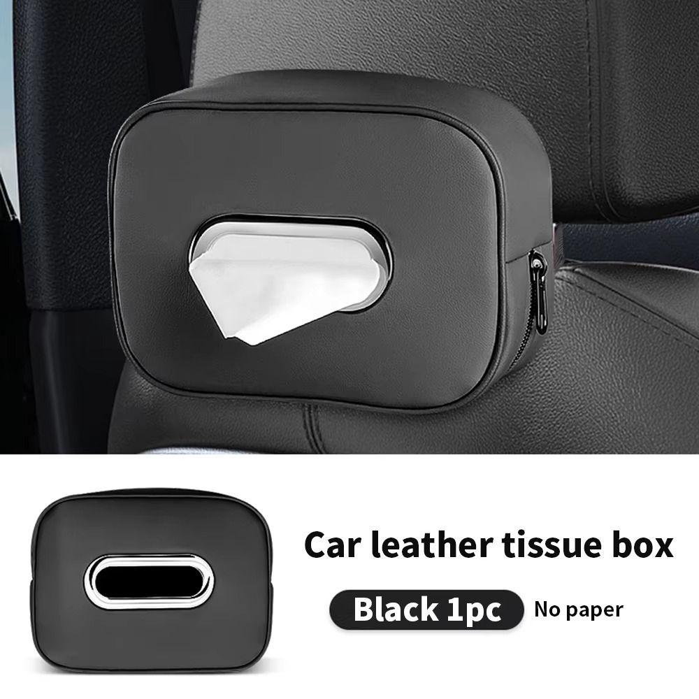 Zipper Car Tissue Box Multifunctional Car Seat Back Organizer Backseat Tissue Case Armrest