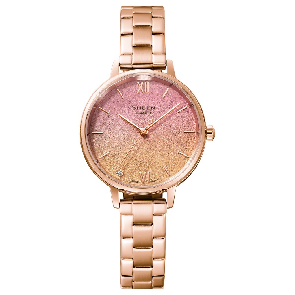 Casio Sheen Women's Stainless Steel 50M Water Resistant Analog Quartz Watch SHE-4548PG-4A