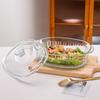 Жаропрочная стеклянная форма для выпечки с ручками Прозрачная прямоугольная форма для кекса для духовки Микроволновой печи Холодильника Многоцелевая форма для запеканки для лазаньи Рыбы