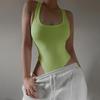 Y2K Summer Camisole Vest Knitted Slim Fit Top European and American Women's Sexy Solid Color Sports Jumpsuit
