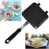 Sandwich Making Double-Sided Baking Tray Non Stick Aluminum Alloy Grill Frying Pan Sandwich Maker Double-Sided Sandwich Fry Pan