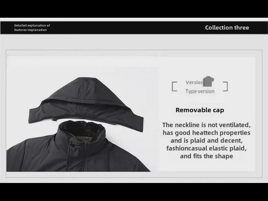 Мужское зимнее пальто из утолщенного бархата - теплая куртка с хлопковой подкладкой для людей среднего и пожилого возраста