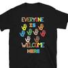 All Are Welcome T Shirt Diversity Unity Day Vintage Top For Everyday Wear Homme Streetwear Breathable Soft Comfortable