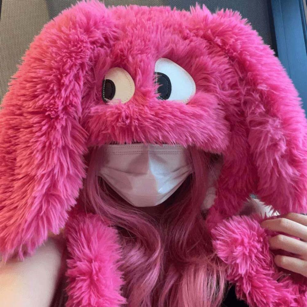 Шнуровка Длинная щенячья шапка Зимняя мультяшная шапка Мягкая плюшевая шапочка для взрослых