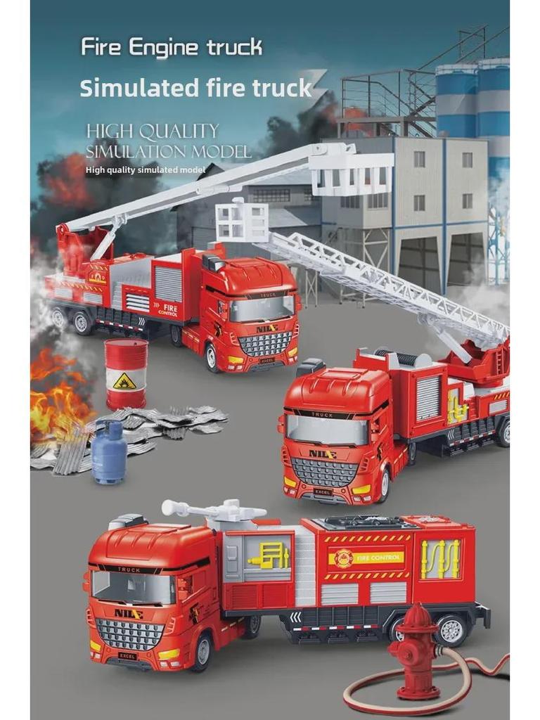 Большая игрушечная инерционная машина: Модели машин для инженерных и спасательных работ для мальчиков, транспортных, военных, пожарных и санитарных машин