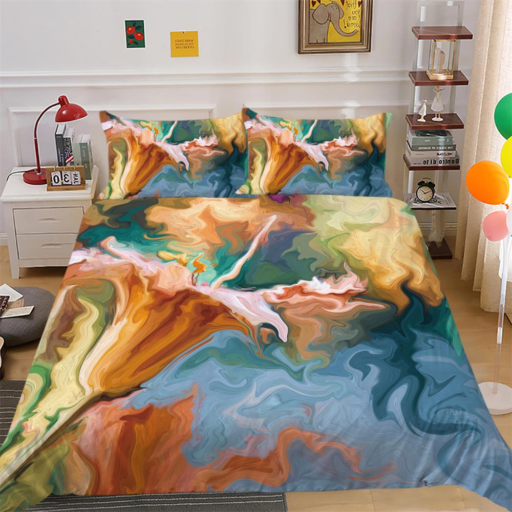 Комплект пододеяльников с 3D принтом цветов, постельное белье, двойной размер, полиэстеровые покрывала, модное домашнее постельное белье