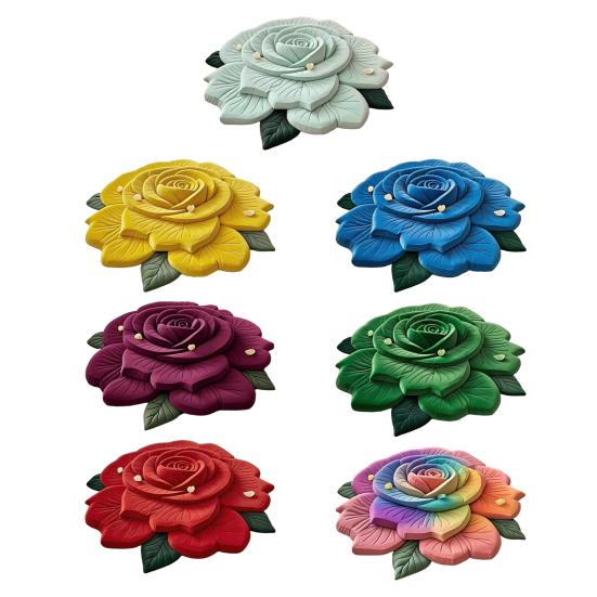 3D Visual Flower Shaped Floor Mat Non Slip Floral Bathroom Rug Super Absorbent Illusion Carpet for Tub Shower Bedroom Kitchen