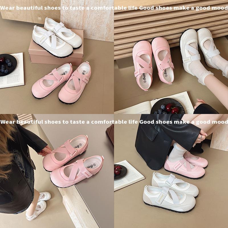 Velcro German Training Shoes Women's 2025 Summer New Korean Version Casual Shoes Hollow Ballet Breathable Thin Lightweight Women's Shoes
