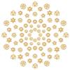 SUNNYCLUE 80 штук 10 видов 18-каратных колпачков для бусин Hanaza, бусины-шайбы из антикварного золота с металлическим покрытием, колпачки для бусин особой формы в виде цветка хризантемы