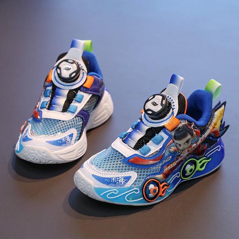 Boys' sneakers, new spring and autumn children's cartoon shoes, soft-soled fashionable running shoes for little boys, dad shoes