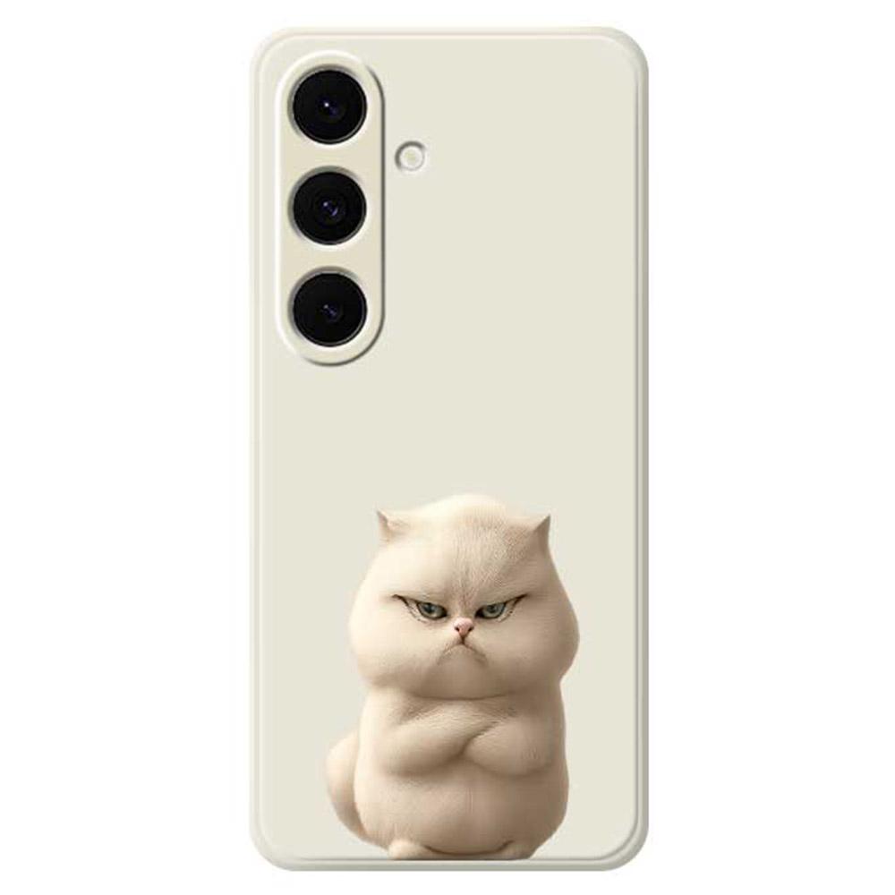 Для Samsung Galaxy S25+ Чехол Печать узора злого кота Прямой край ТПУ Задняя крышка для телефона