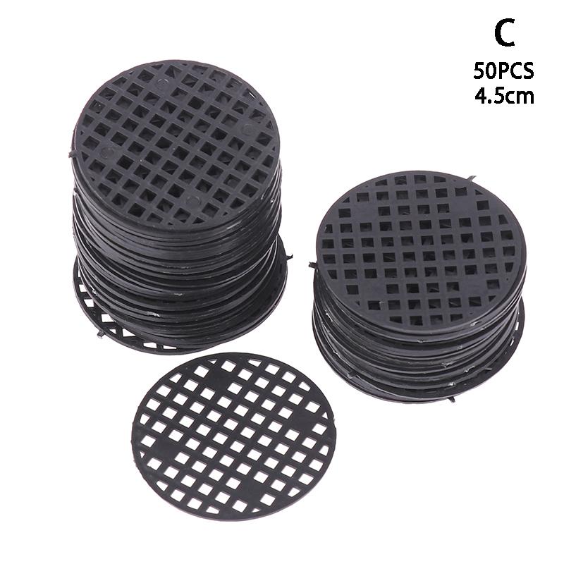 50 шт., нижний сетчатый коврик, многофункциональный цветочный горшок, сетчатая подкладка, отверстие для дна тазика для бонсай, воздухопроницаемая прокладка, садовые принадлежности