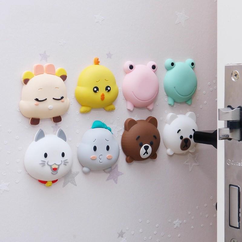 Newcomer Exclusive 3-Pack: Cute Cartoon Anti-collision Stickers for Doors and Refrigerators