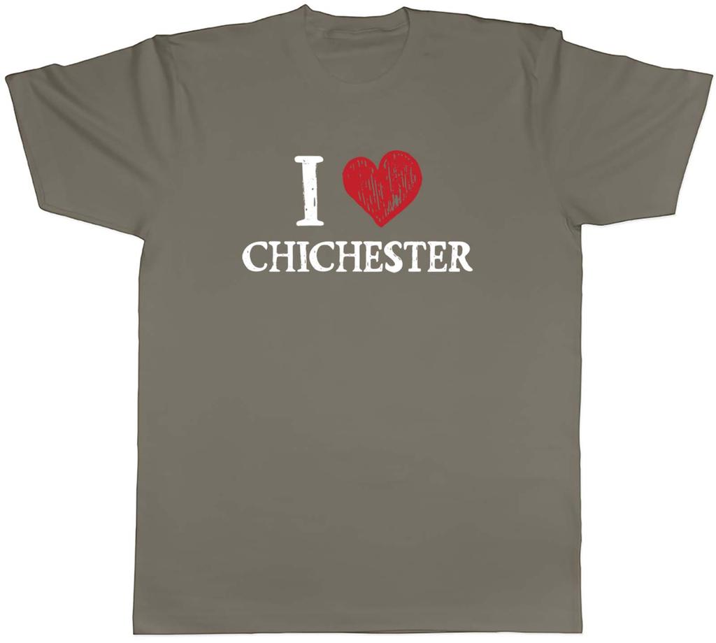I Love Chichester Unisexs TShirt West Sussex Historic Love Heart Tee Gift