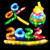 12 Pcs Glow Sticks Party Favors LED Light Up Pop Tubes Kids Toy Glow In The Dark Necklaces Bracelets Party Supplies for Birthday Christmas