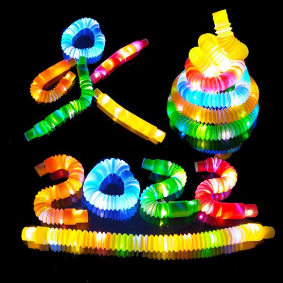 12 Pcs Glow Sticks Party Favors LED Light Up Pop Tubes Kids Toy Glow In The Dark Necklaces Bracelets Party Supplies for Birthday Christmas