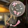 Round Double Sided Embroidery Fan Chinese Style Hanfu Hand Fan Fashion Flower Silk Fan  Home Decor