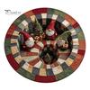 Festive Home Decor Christmas Santa Claus 3D Round Carpet, Crystal Velvet Floor Mat for Illusion Xmas Rug Living Room Bedroom Holiday Decoration,