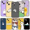 Милый Мультяшный Утенок Чехол для Телефона для iPhone 16 13 15 14 12 11 Pro MAX XR X SE XS 7 8 Plus Мягкий TPU Чехол-Оболочка