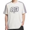 adidas SS25 Полосатая спортивная повседневная футболка с коротким рукавом и круглым вырезом для мужчин Топы Молочно-белый JX2634