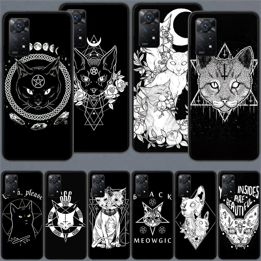 Witch And Cat Custom Phone Case For Redmi 13C 14C Note 14 13 Pro Plus 5G Clear Capa 12 12C 10A 10C 10 9A 9C 9T 9 8 Pro Cover TPU