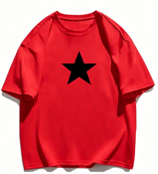 HighQuality Unisexs Summer New Thickened Cotton Short Sleeve TShirt with Premium Printed Design Trendy Moisture Wicking Natural