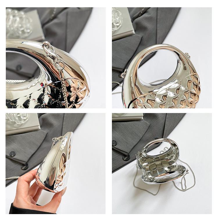 Мини-акриловая сумка-полумесяц класса люкс - Нишевая мода, кошелек для помады и монет через плечо