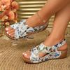 Мода Горячая Распродажа 2025 Лето Уличные Повседневные Женские Сандалии с Открытым Носком Большого Размера на Танкетке Швейные Сандалии Повседневные Легкие Удобные Пляжные Туфли