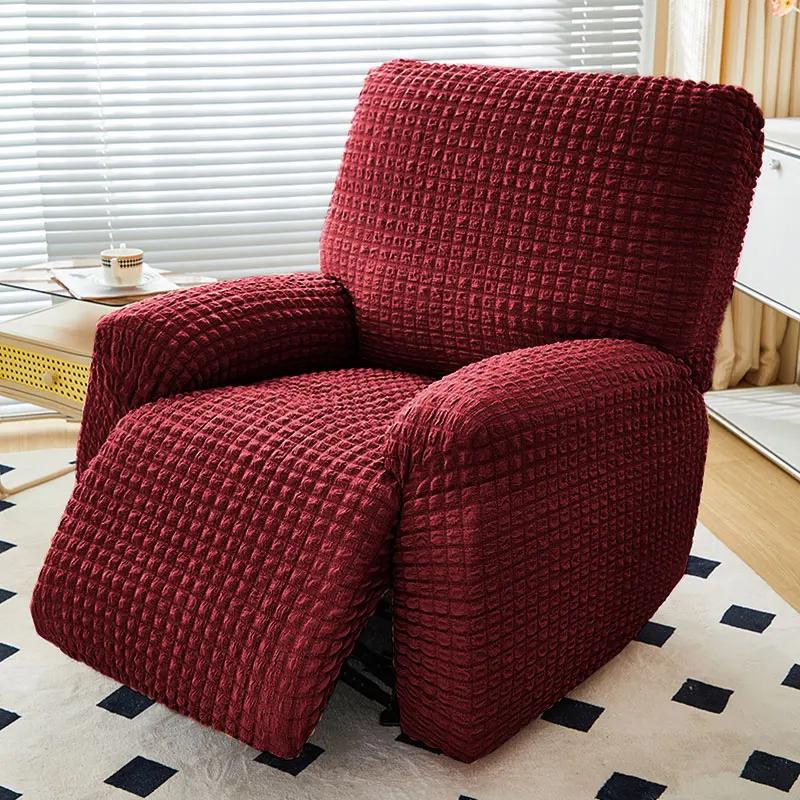 Stretch Split Recliner Sofa Covers Bubble Plaid All-inclusive Couch Armchair Slipcovers Dust Cover for All Seasons Home