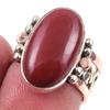 Natural Red Jasper Gemstone 925 Sterling Silver Jewelry Two Tone Ring S.6.5 P8S90