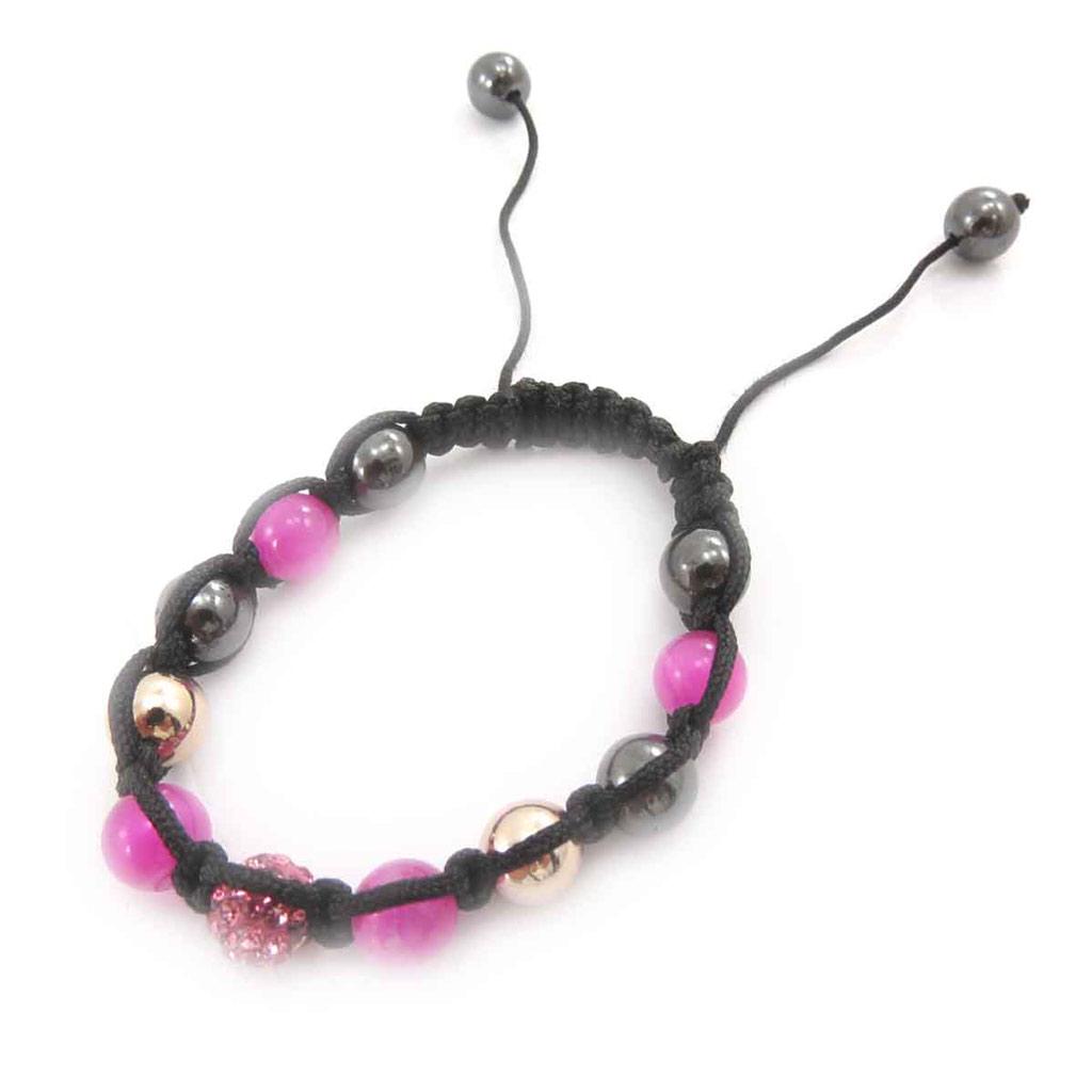 Les Trésors De Lily [J8706] - Pink 'Shambhala' Ethnic Bracelet