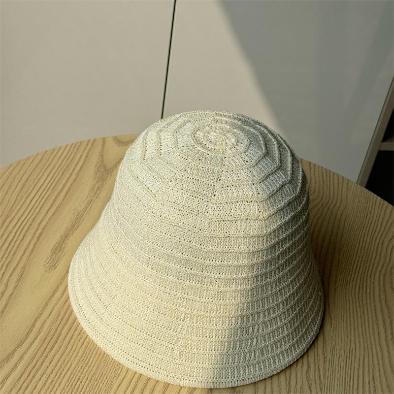 Fisherman's Hat Children's Summer Outdoor Weaving Hollow Breathable Sun Hat Leisure Sunscreen Bucket Hat