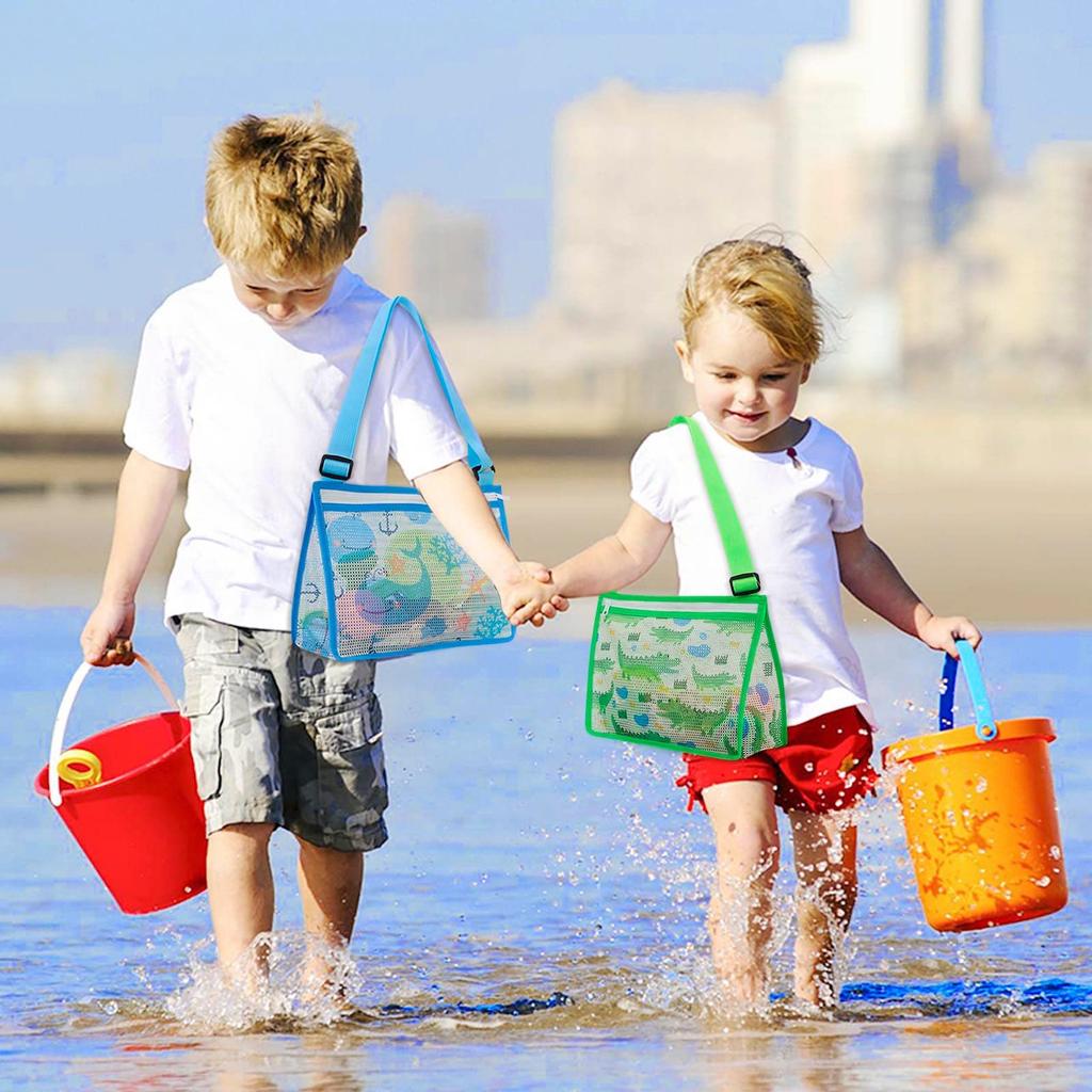 Shell Bags Beach Bag for Kids Colorful Mesh Beach Bags Kids Seashell Mesh Bag for Kids Storage Shell Fruit Vegetable Or Toys