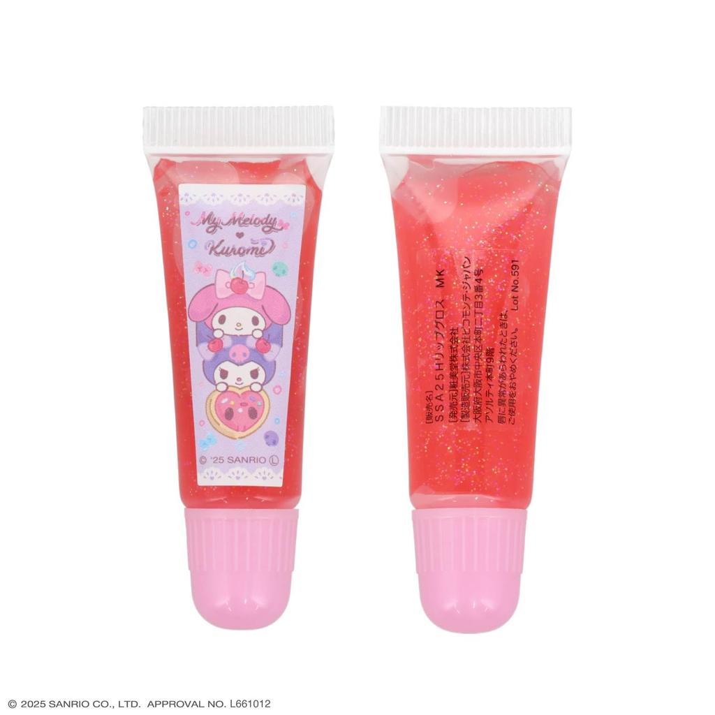 SHOBIDO Sanrio Набор косметики в форме сердца для губ и ногтей с персонажами Sanrio Мелоди Кидс, Кэр, (Мой и Куроми)