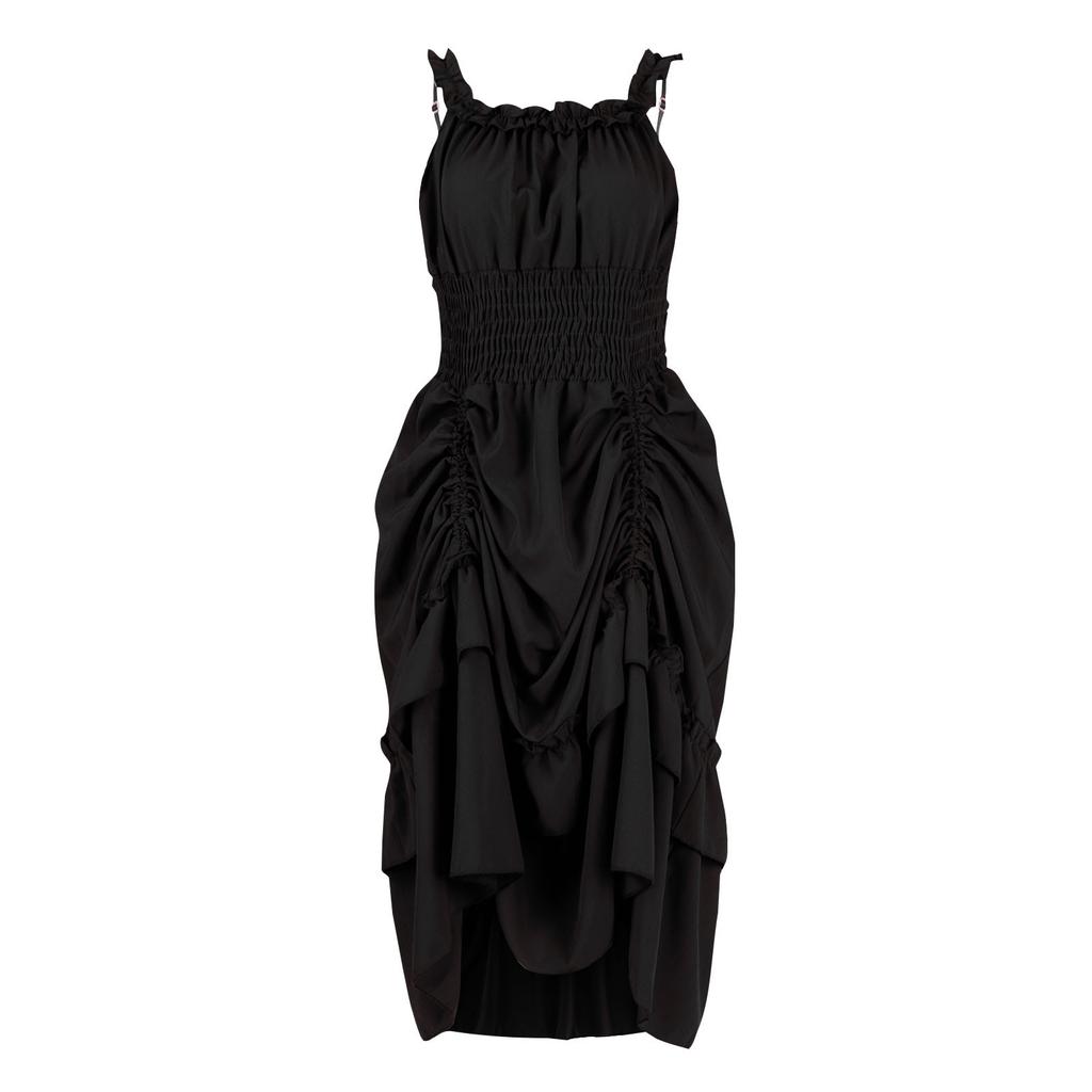 Женская мода, однотонное платье для выступлений, готические винтажные платья без рукавов