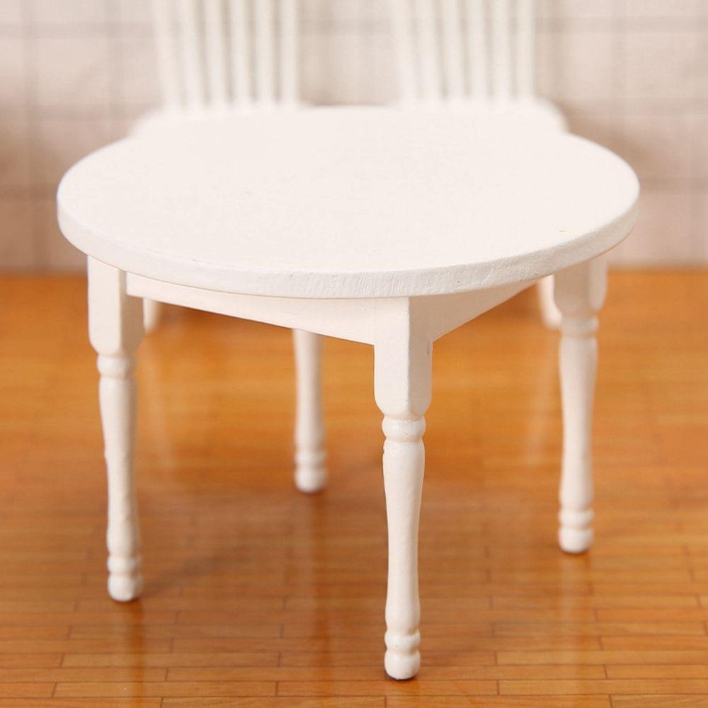 Miniature 1/12 Dollhouse Wooden Table Doll House Decoration Simulation Chair Table Furniture Toys