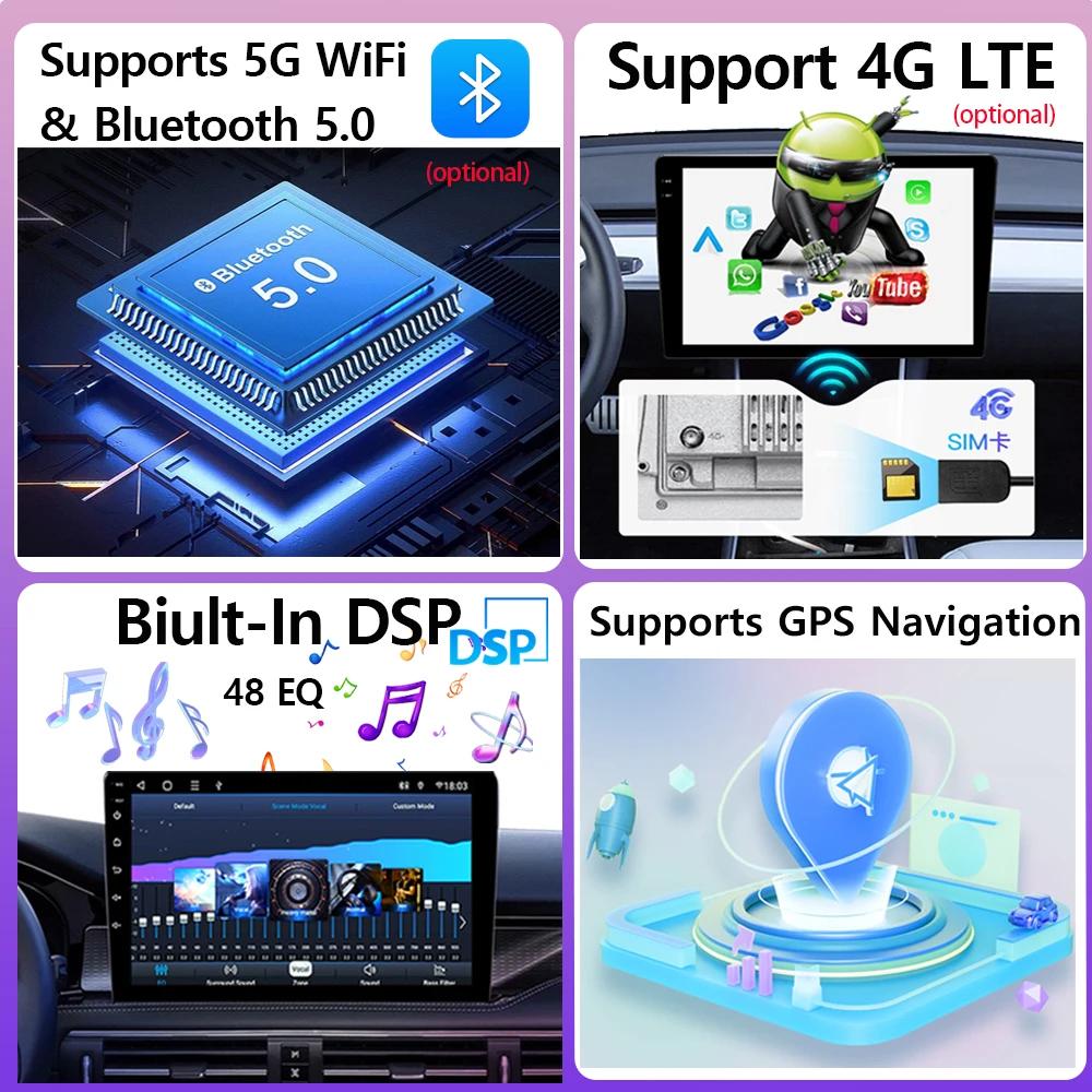 Android 14 для Volkswagen VW Touareg 2002 - 2012 Радио Мультимедийный Плеер Экран Автомобильное Головное Устройство Навигация Нет 2Din DVD 5G WIFI BT