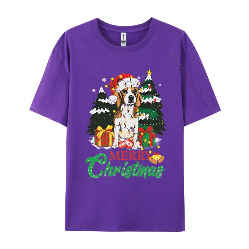Beagle Christmas Dog Lover Vintage T Shirts Funny Animal Tshirt Print Man Top Vintage Retro Clothing