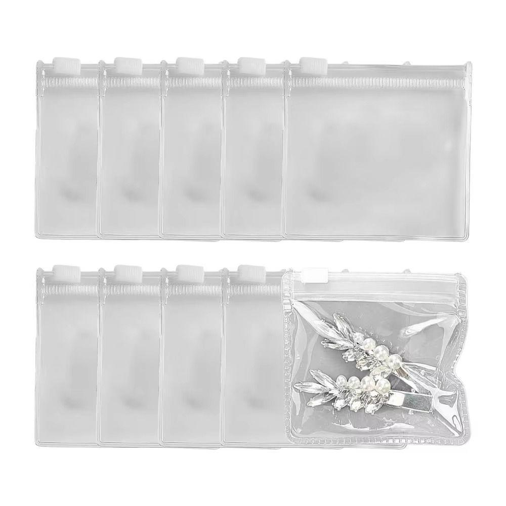 10PCS Clear Zipper Pill Bags Reusable Pill Pouch Multi-functional Small Item Storage Bag for Home