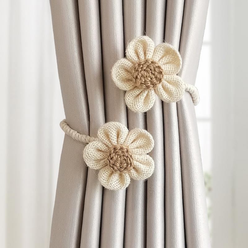 2 шт. Подхваты для штор в виде цветов, декоративные завязки, веревка для подвязывания, украшение для детской комнаты, без сверления, закручивающаяся завязка для штор, декоративный подхват