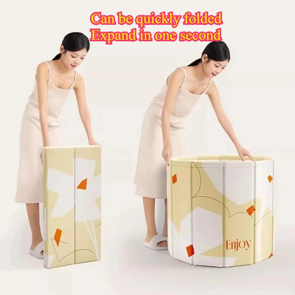 Складная ванна Портативная ванна для всего тела Утолщенное ведро для купания для детей и взрослых Ванна с длительным сохранением температуры