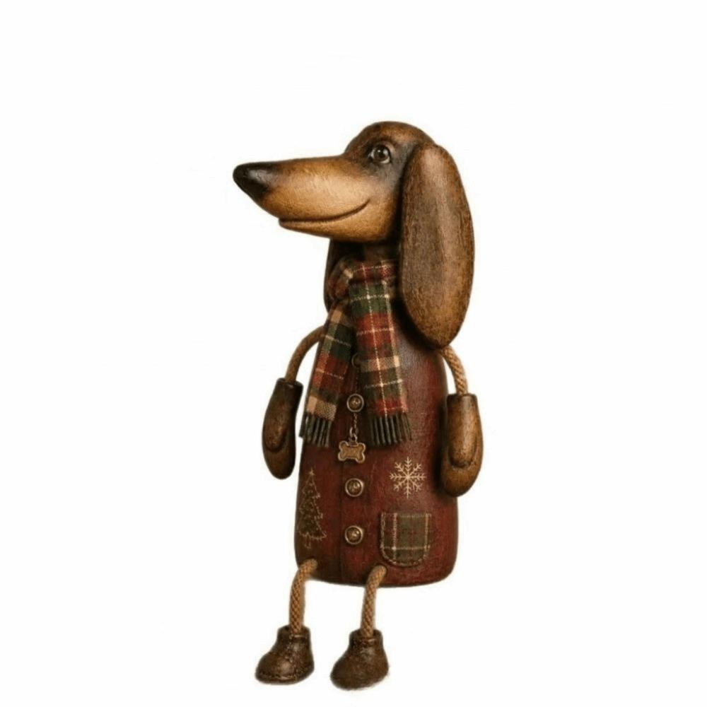 Vintage Dackel Figur Rustikale Bauernhaus Weihnachts Hund Dekoration Dackel Regal Sitzer Winter