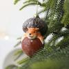 Fox And Hedgehog Shaped Christmas Ornaments Plastic Animal Decoration For Indoor Outdoor Holiday Party Home Tree