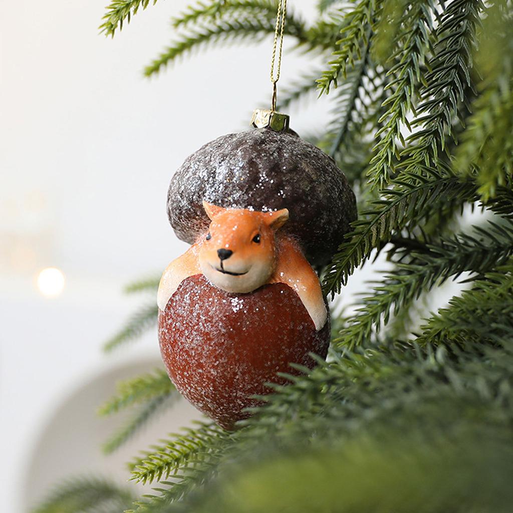 Fox And Hedgehog Shaped Christmas Ornaments Plastic Animal Decoration For Indoor Outdoor Holiday Party Home Tree