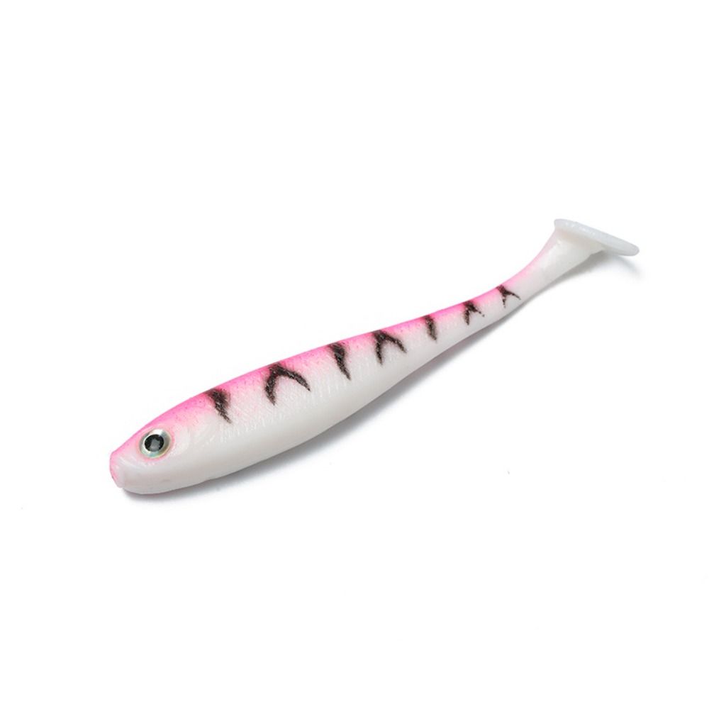 5PCS Artificial T-tail Soft Bait Silicone Jigging Wobblers Paddle Tail Swimbaits  Pike