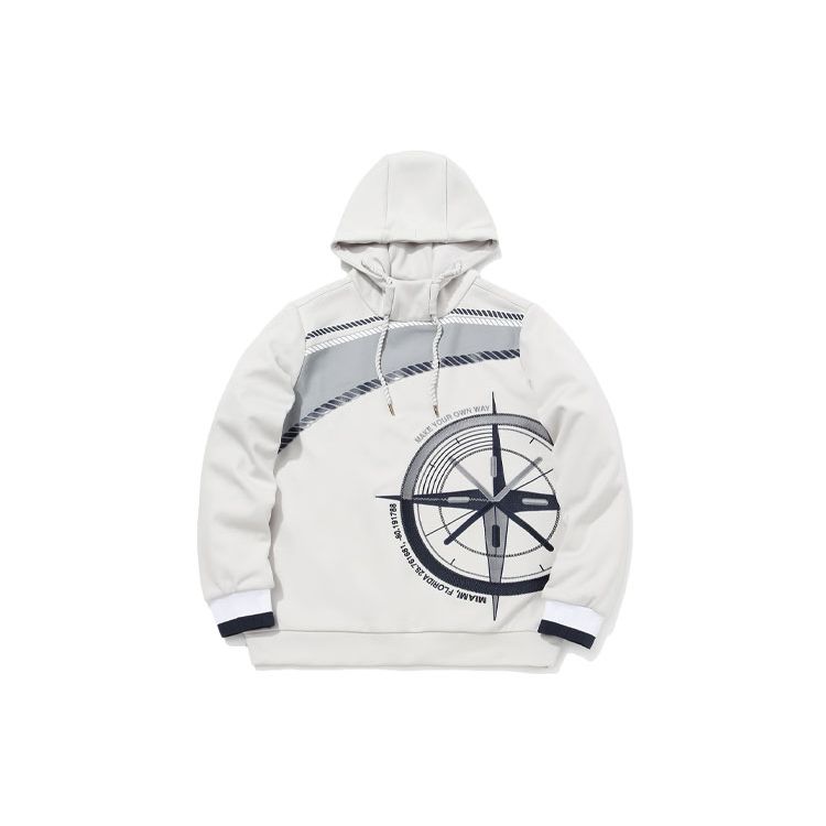 Мужские толстовки с капюшоном Li Ning Pattern Printed White AWDQ681-3