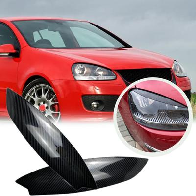 Для VW Golf 5 GTI Jetta R32 Mk5 2005 2006 2007 Автомобильные фары Накладки на брови век Декоративная наклейка из АБС-пластика под карбон