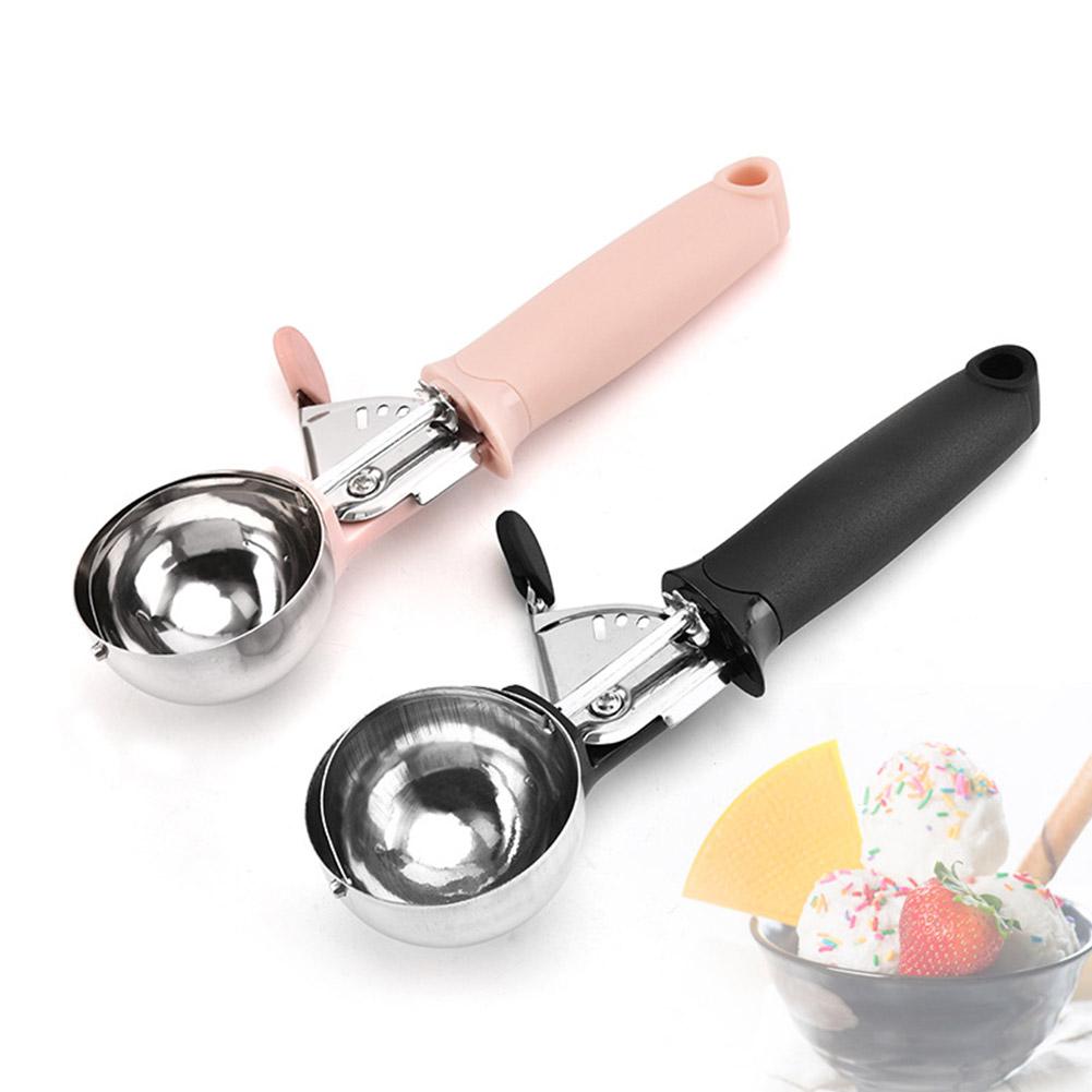 Premium Steel Ice Cream Scoop with Trigger Watermelon Dessert Yogurt For Frozen Perfe O1T7