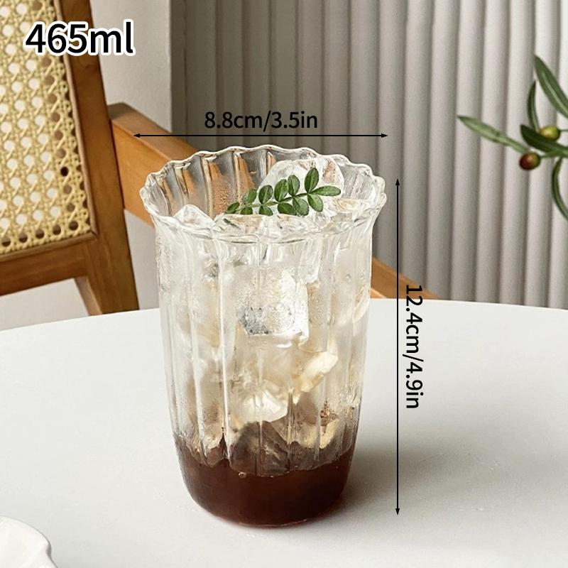 Cold Coffee Cups  Aesthetic Glass Cup Water Bottle Glasses for Drink Decorative Drinkware Cold Coffee Mug Cocktail Glass