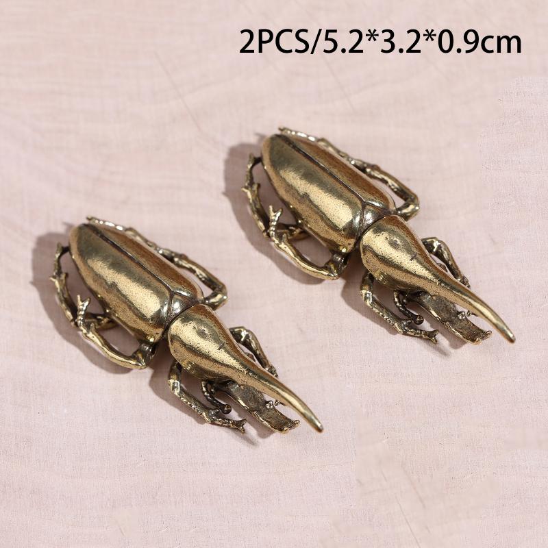 Винтажная латунная фигурка жука, ретро, креативные украшения в виде насекомых, металлические художественные украшения, украшение для рабочего стола в офисе или дома